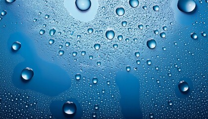 Water drops on blue background. Generated image