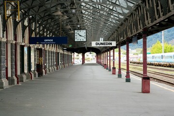 Platform of Dunedin’s Edwardian Railway Station, Historic New Zealand