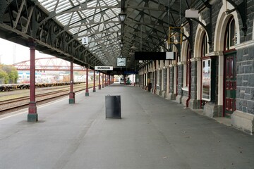 Platform of Dunedin’s Edwardian Railway Station, Historic New Zealand