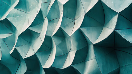 Fototapeta premium Abstract geometric patterns in pastel colors, creating a sense of depth with subtle lighting effects for a soft and calming visual experience.