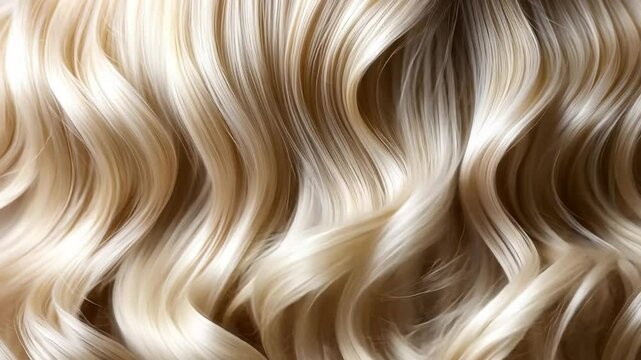 Blond Waves: A captivating macro shot of flowing, luscious blonde hair, highlighting the soft, silky texture and natural beauty.  The light and airy feel evokes a sense of elegance and femininity. 