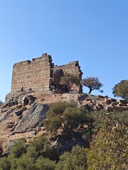 Ancient greek ruins of a temple near Kapikiri in Turkey