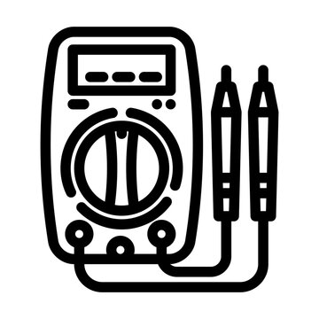 recommend clip art: multimeter car repair tool line icon vector. multimeter car repair tool sign. isolated contour symbol black illustration