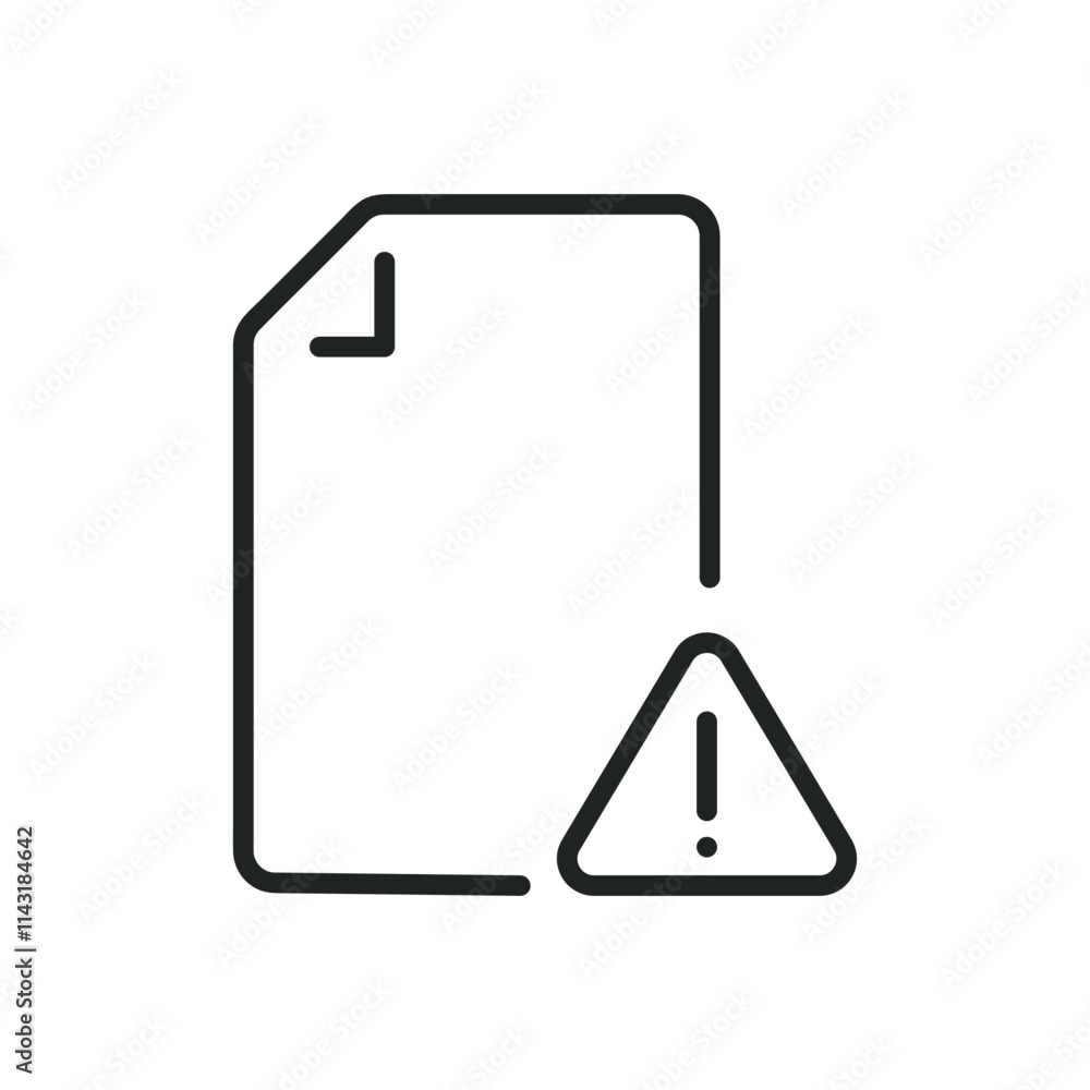 Poster document error thin line icons. editable stroke and perfect pixel on transparent background