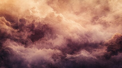 Obraz premium Dreamy pastel clouds float in a tranquil sky, characterized by soft, flowing textures and gentle hues.