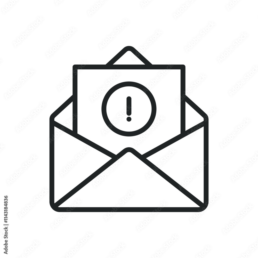 Poster email spam thin line icons. editable stroke and perfect pixel on transparent background