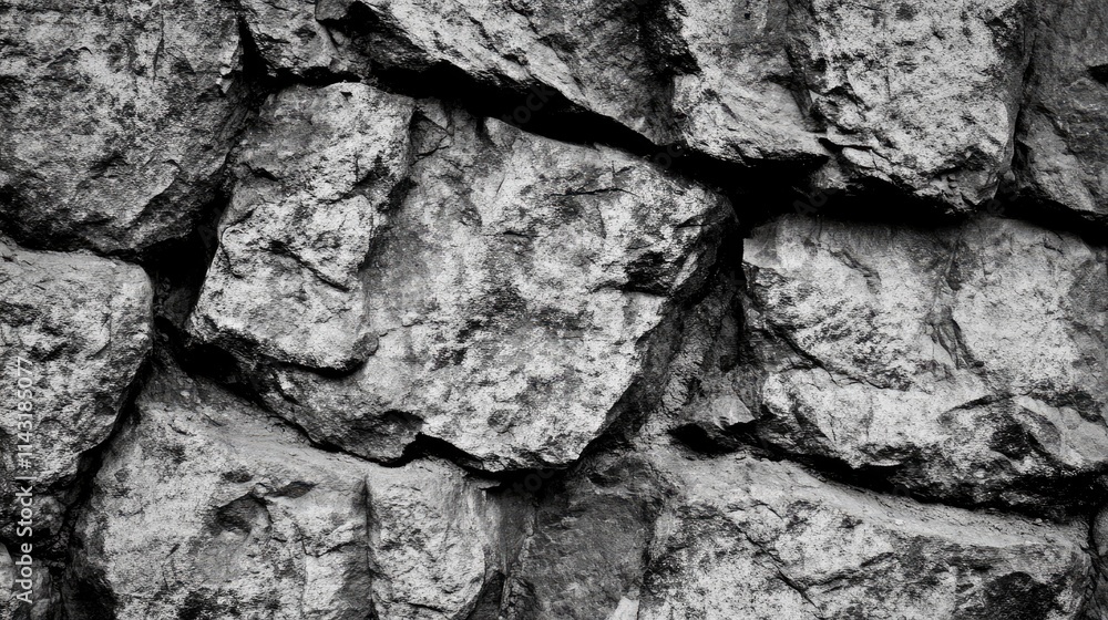 Poster rugged rock face texture for background design in monochrome suitable for various creative projects