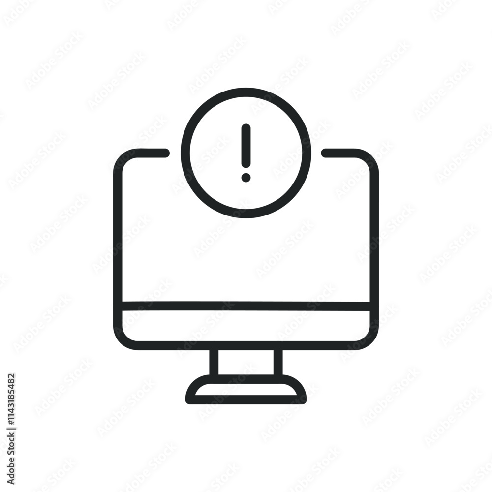 Poster device alert error thin line icons. editable stroke and perfect pixel on transparent background