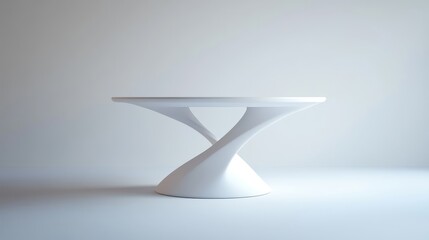 Modern Sculptural Round White Table Design