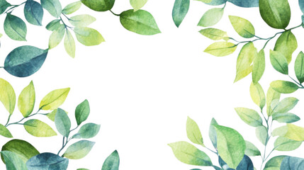 Fototapeta premium Leaves around a frame, transparent background