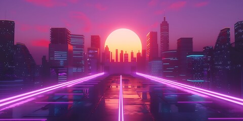 A neon-lit futuristic city on Earth at night, with towering skyscrapers glowing in vibrant colors, creating a dazzling, otherworldly atmosphere that showcases advanced technology and urban beauty