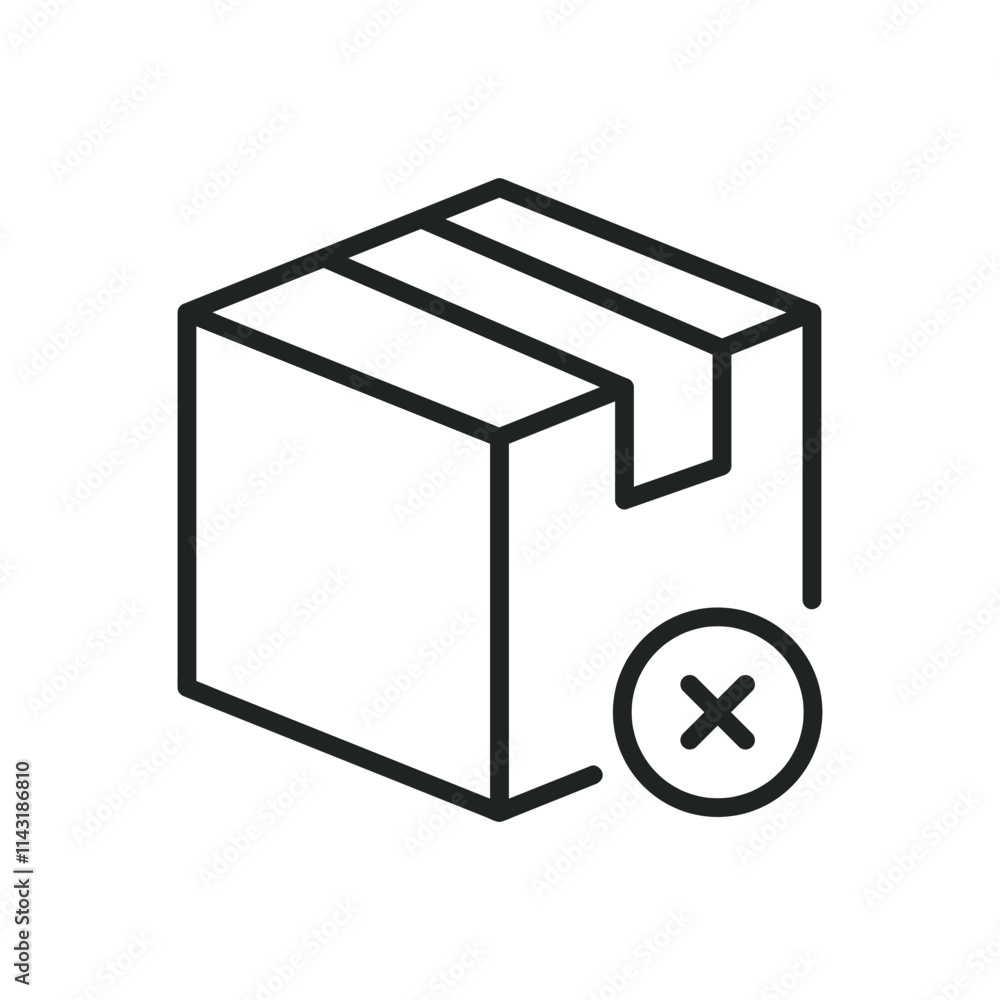 Poster delivery rejected thin line icons. editable stroke and perfect pixel on transparent background