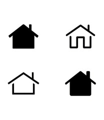 home icon set on white background