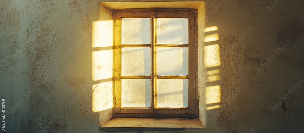 Aufkleber closed window casting intricate light and shadow patterns perfect for artistic photography and enhan