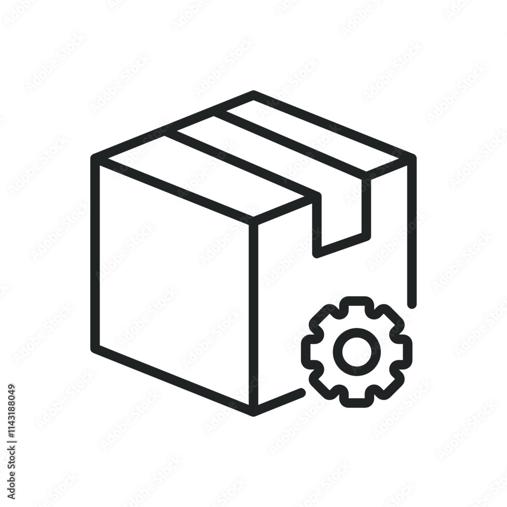 Poster delivery on process thin line icons. editable stroke and perfect pixel on transparent background