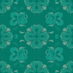Seamless Teal Floral Pattern:  A delicate and intricate pattern of teal floral motifs, perfect for adding a touch of elegance and sophistication to any design project.  