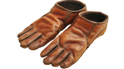 pair of leather gloves isolated on white background 