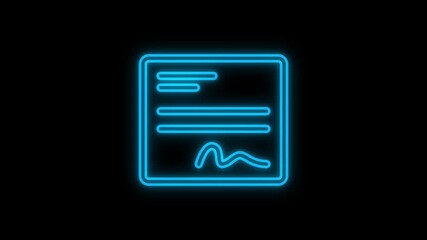 Glowing neon license sign animation on a black background.