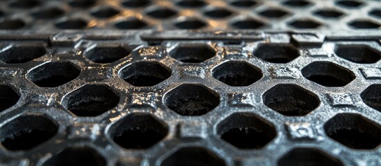 Intricate floor drain filter with detailed mesh design vital for clog prevention and promoting effective drainage in various settings