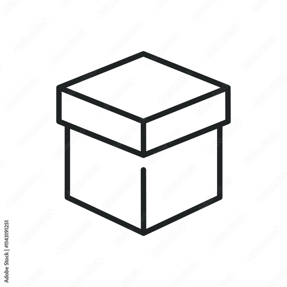 Poster cardbox package thin line icons. editable stroke and perfect pixel on transparent background