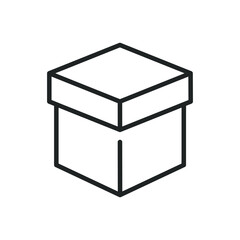 Cardbox package thin line icons. Editable stroke and Perfect pixel on transparent background