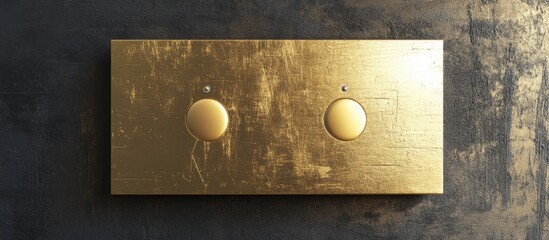 Elegant gold light switch design with dual buttons ideal for enhancing contemporary interior decor and luxury home accents