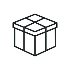 Gift box thin line icons. Editable stroke and Perfect pixel on transparent background