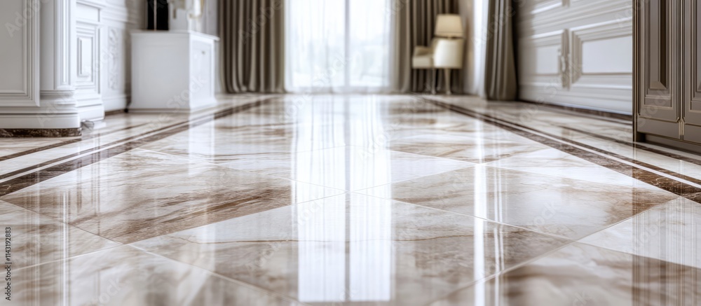 Poster luxurious marble stone tiled floor featuring intricate patterns designed for upscale interior spaces