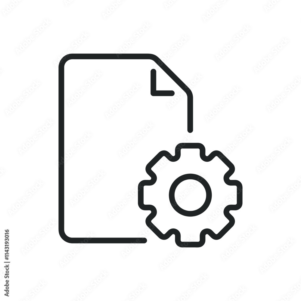 Poster setting file thin line icons. editable stroke and perfect pixel on transparent background