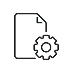 Setting file thin line icons. Editable stroke and Perfect pixel on transparent background