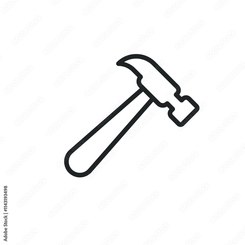 Poster screwdriver and hammer tool thin line icons. editable stroke and perfect pixel on transparent backgr