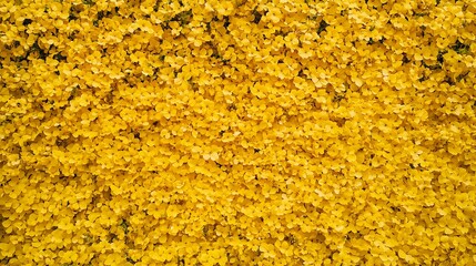 A dense cluster of vibrant yellow flowers blooms