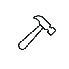 Screwdriver and hammer tool thin line icons. Editable stroke and Perfect pixel on transparent background