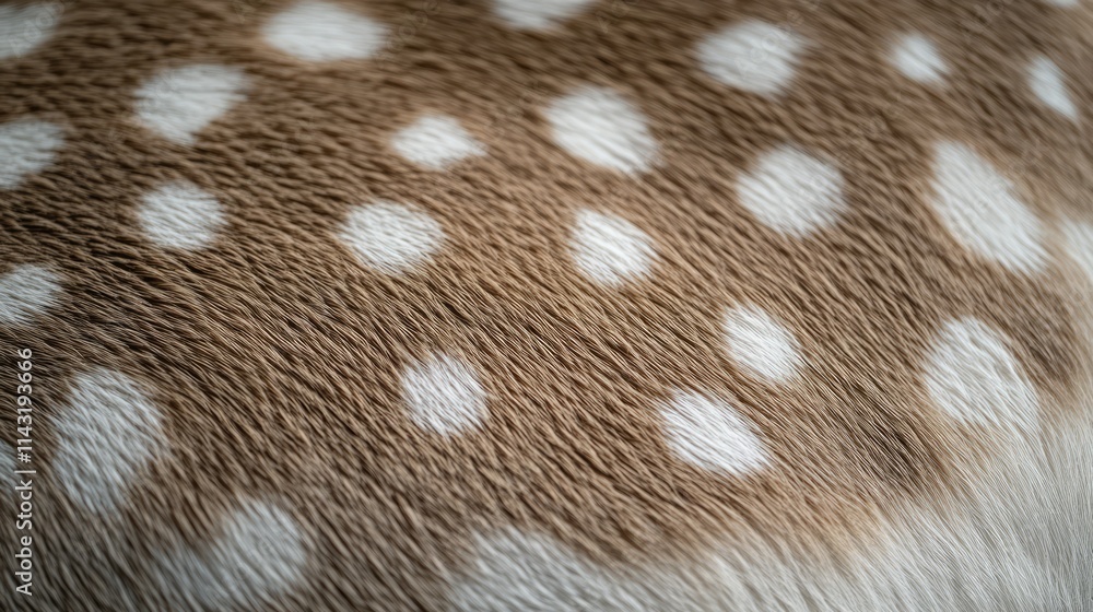 Poster fallow deer fur texture with distinctive white spots highlighting natural patterns in wildlife close