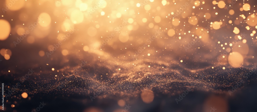 Poster golden bokeh effects with shimmering light patterns creating a festive atmosphere perfect for celebr
