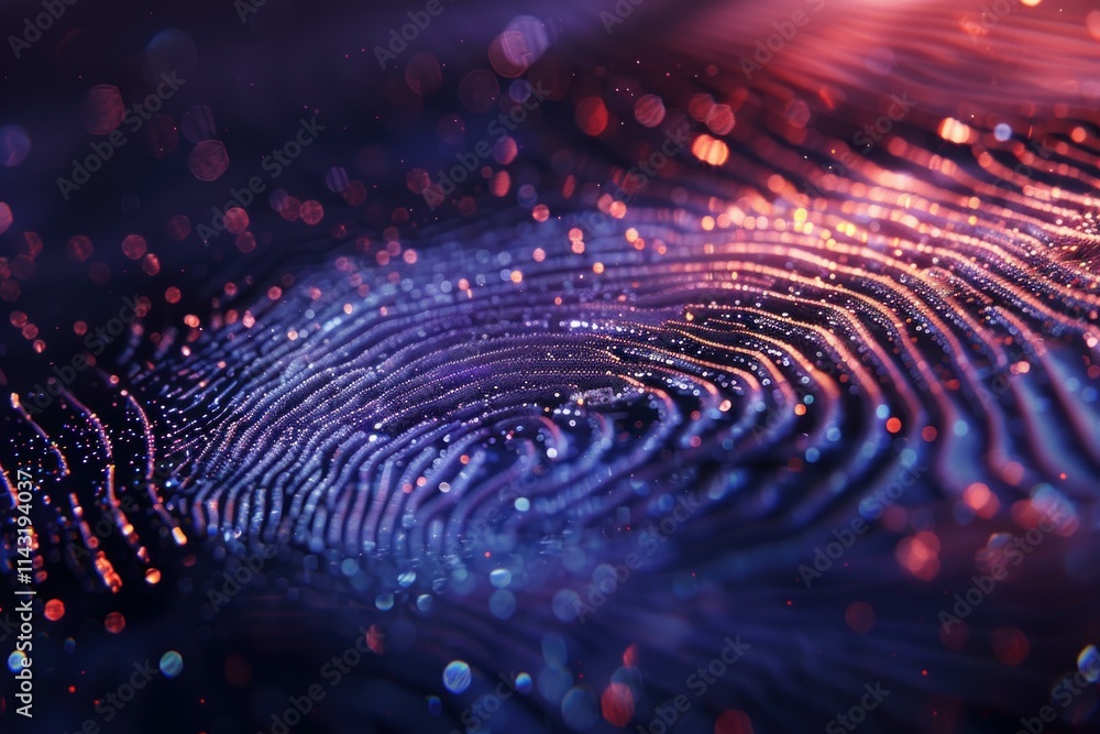 Canvas Prints digital fingerprint glowing with blue and orange lights symbolizing online security and data protect