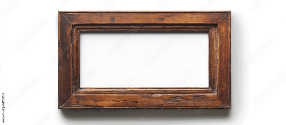 Poster classic wooden frame for a4 images or text isolated on white background for elegant display and arti