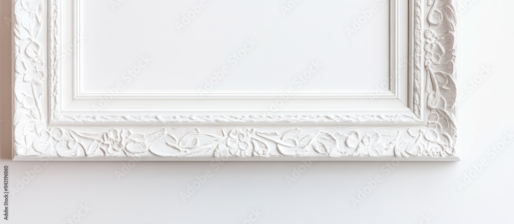 Poster elegant white wooden picture frame on a pristine background ideal for displaying art or photographs 