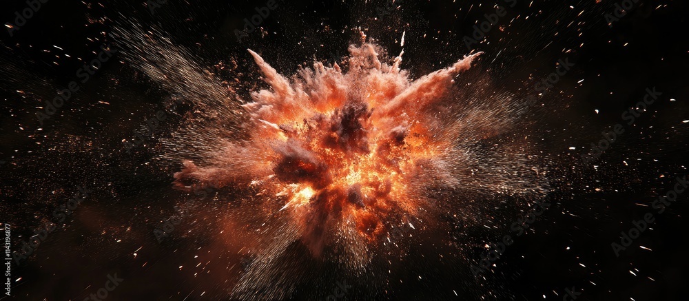 Aufkleber vibrant and dramatic fireworks explosion against a dark background displaying bright colors and dyna