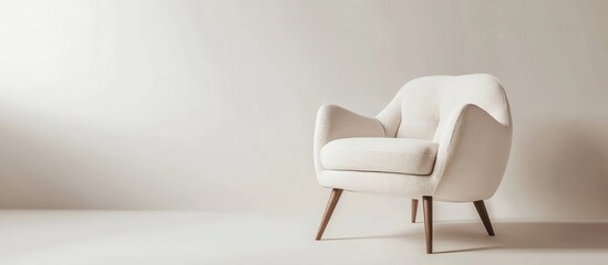 Elegant soft fabric armchair on a minimalist white background perfect for modern interior design inspiration and decor ideas.