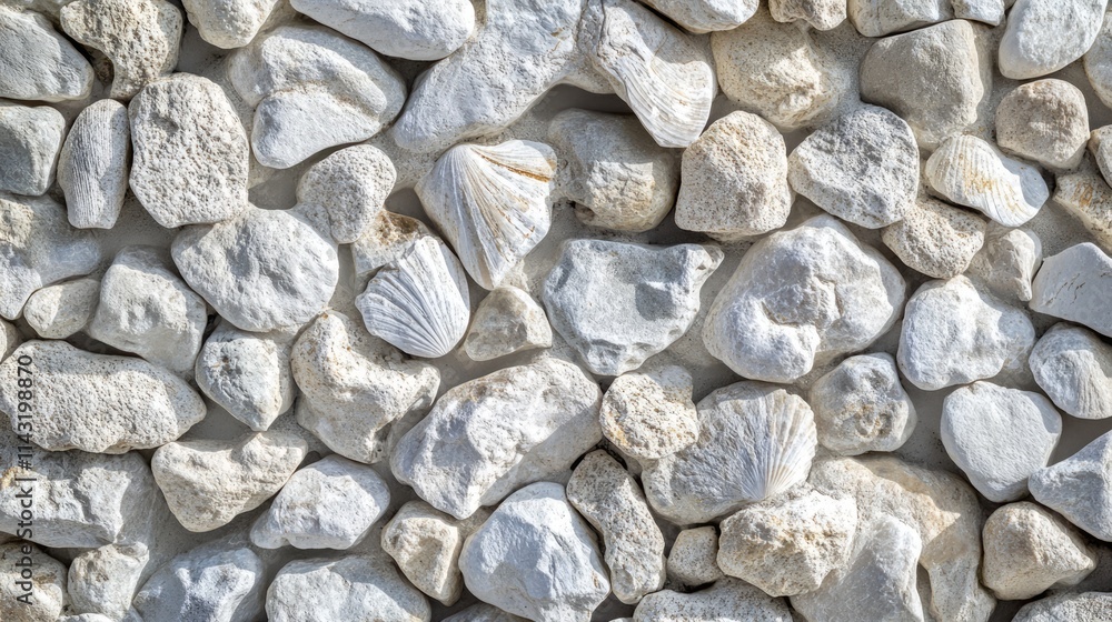 Poster natural light gray shell rock texture for abstract background with varying shapes and sizes creating