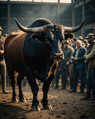 Toro y personas a su alrededor