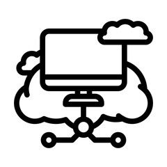 virtual machine cloud computing line icon vector. virtual machine cloud computing sign. isolated contour symbol black illustration