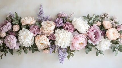 Pastel Peonies and Lilacs Floral Arrangement