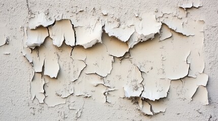 Fototapeta premium Faded weathered wall texture featuring peeling paint and distressed surface details for background design and artistic projects