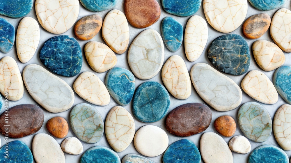 Poster stunning terrazzo stone texture with a unique blend of pebble stones, perfect for adding character t
