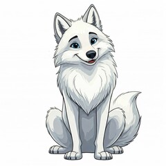 Clipart über schöne Wolf, isoliert auf weißem Hintergrund, Generative KI