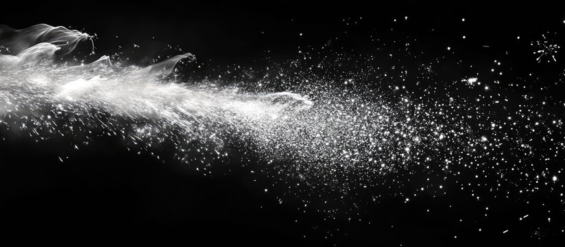 Spectacular fireworks display with sparkling effects against a black background celebrating St Stephen's Day festival.