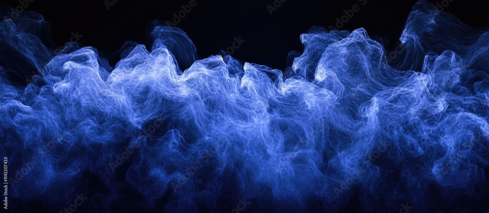 Poster abstract blue smoke waves creating a mesmerizing visual effect against a dark backdrop for use in ar