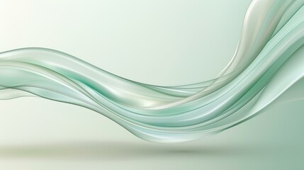 Obraz premium Immerse in the elegance of fluid lines and a soft gradient that harmonizes perfectly with a sleek glass wave design.